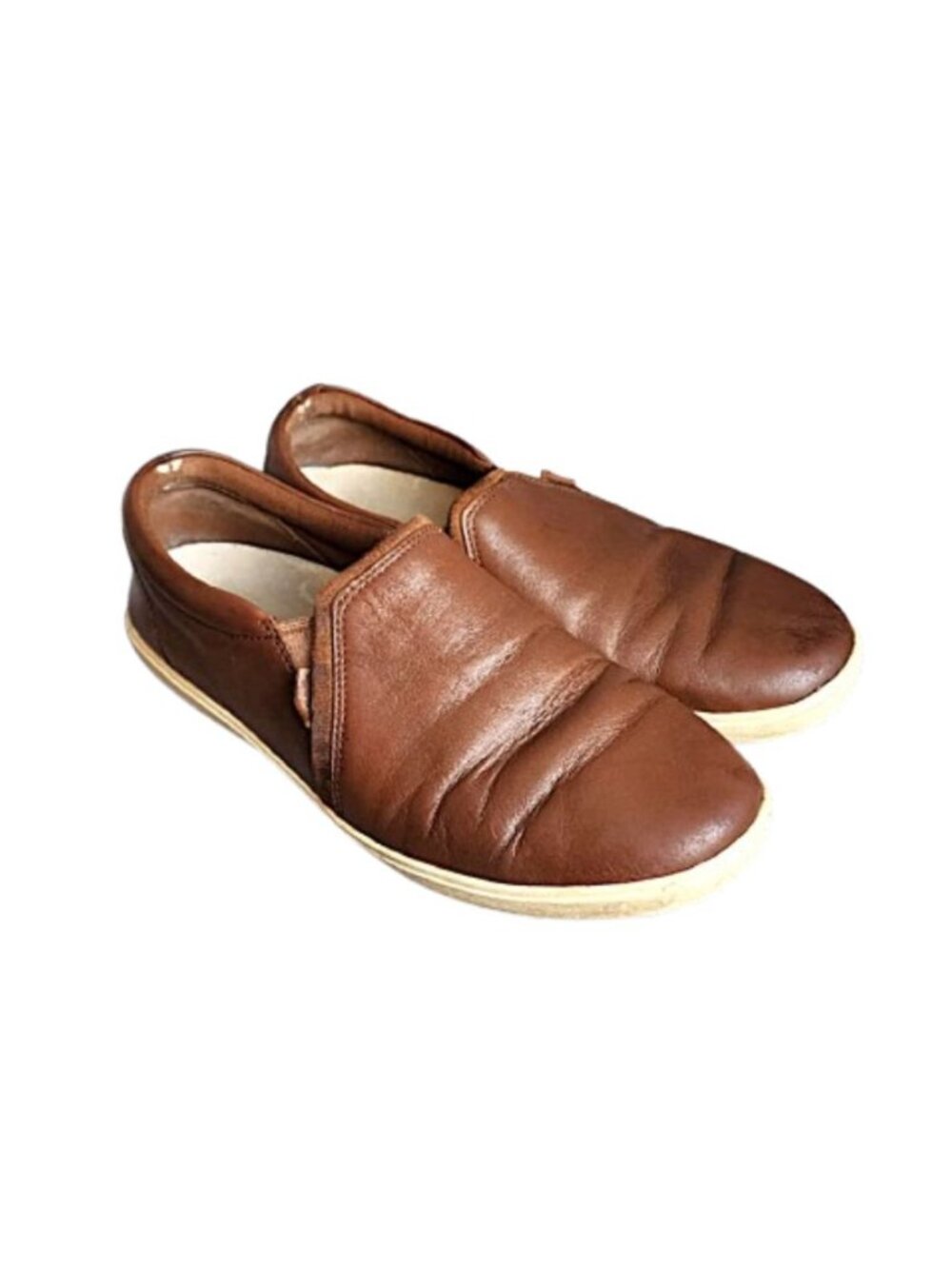 Roots brown Tribe leather slip on flats